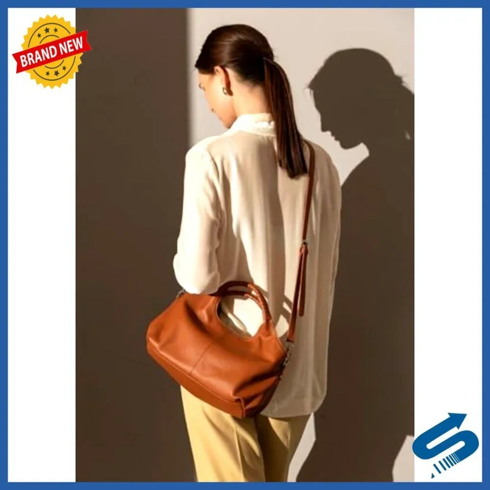 Genuine Leather Hobo Tote Bag with Adjustable Straps
